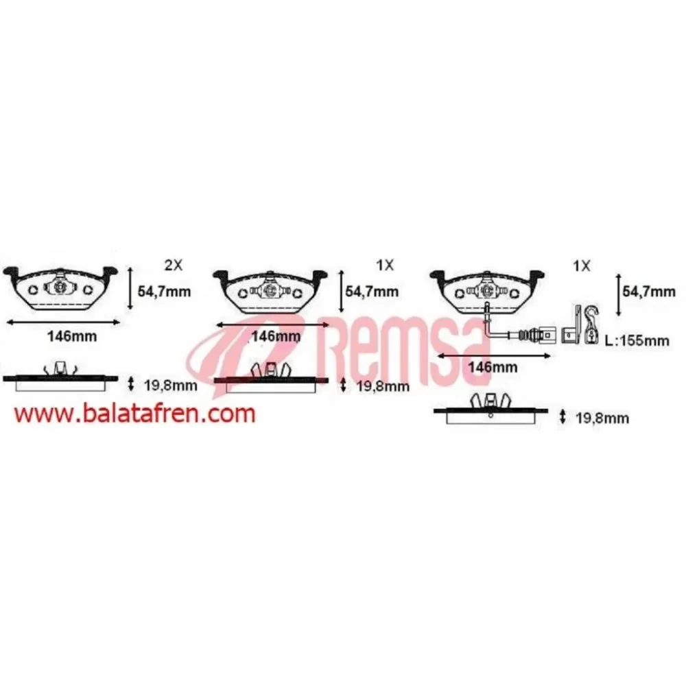 Remsa Seat Toledo 3 (5p2) Ön Fren Balatası 2004-2009