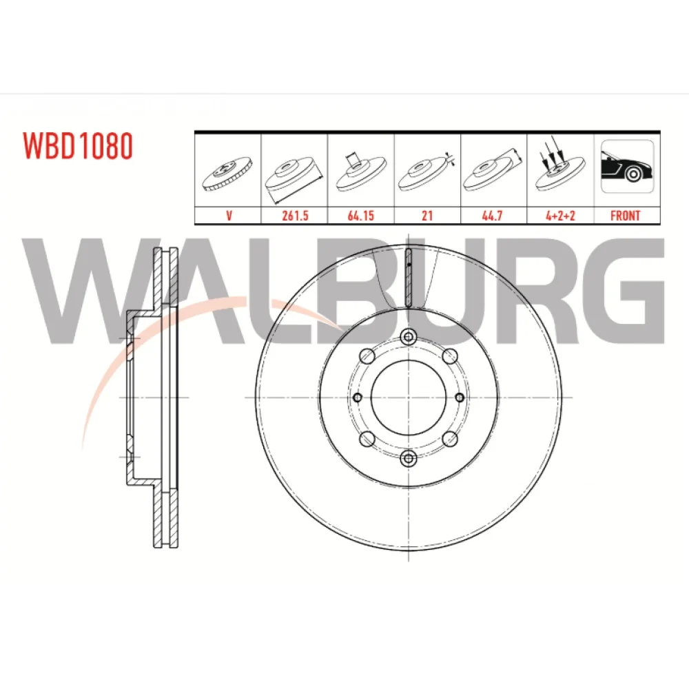 Honda Ci̇vi̇c 7 Ön Fren Di̇ski̇ 262mm 2001-2006