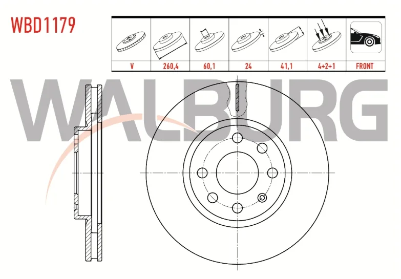 opel combo 01-12/corsa c 00-09 ön fren diski  260m
