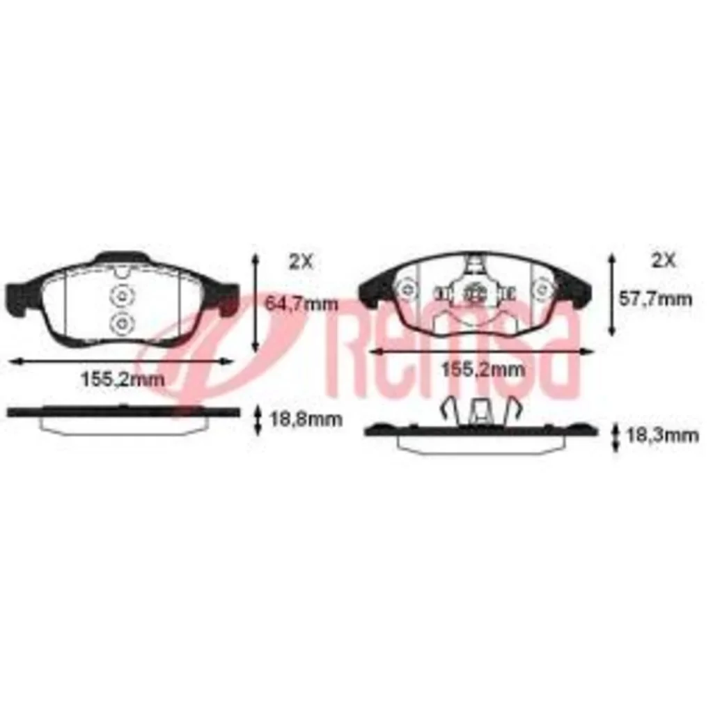 Remsa Citroen Ds4 Ön Fren Balatası 1.6 E-Hdi/1.6 Thp/1.6 Vti 2011 ve S