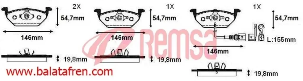 Skoda Yeti L Ön Fren Balatası 2009 ve Sonrası