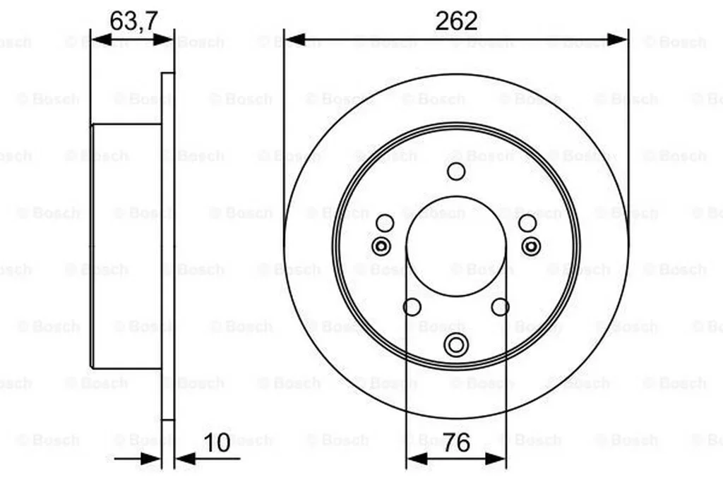 Bosch Kia Soul Arka Fren Di̇ski̇ 2009-2014 (262mm-5bjn) Bosch