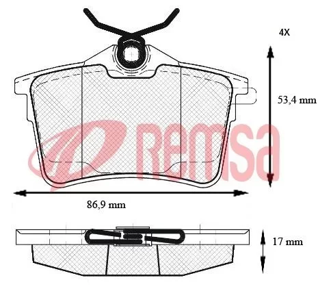 Remsa Peugeot 308 4A 4C Arka Fren Balatası 2007-2013