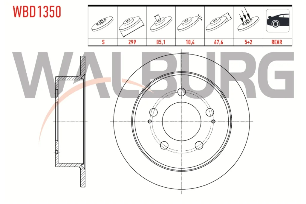 Ssangyong Kyron Arka Fren Diski 2.0 Xdi 2005-2011