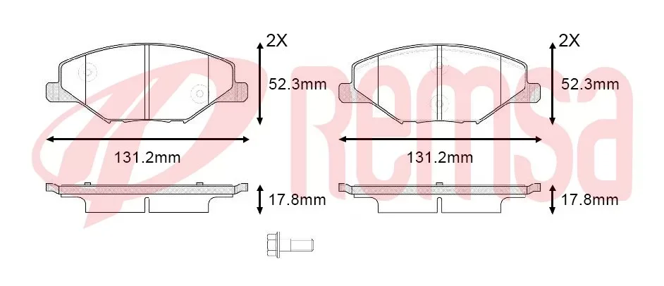 Remsa fren balata ön skoda fabıa 2 1.2 17.80mm 2006-201