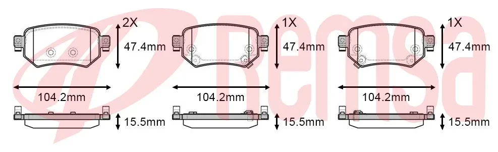 Remsa fren balata ikazlı arka mazda 6 (gj,gh) 2.0 2013