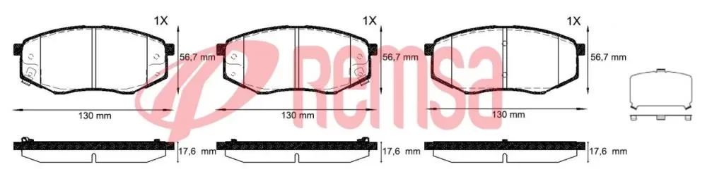 Remsa fren balata ikazlı ön hyundai  9 35 (lm) 2.0 crdı 1