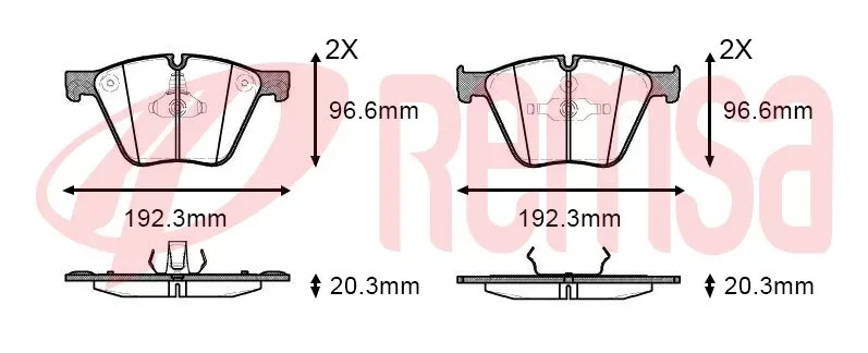 Remsa fren balata ön bmw x5 (e70) xdrive 50i 20.3mm 2007