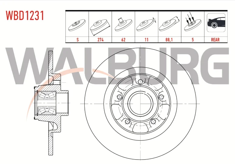 Renault Kangoo Kw0/1 Fren Dıskı Arka Duz 1.5 Dcı 2008- 11 2