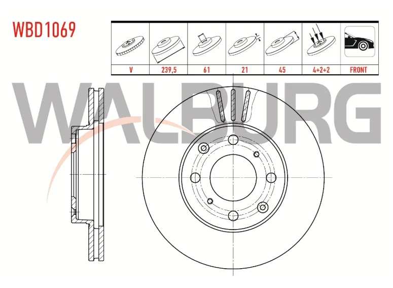 honda civic 5 / 6 ön fren diski  1993-2001 240mm