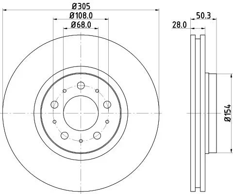 Volvo S60,S80,V70,XC70 1996-2007 Ön Disk 305mm