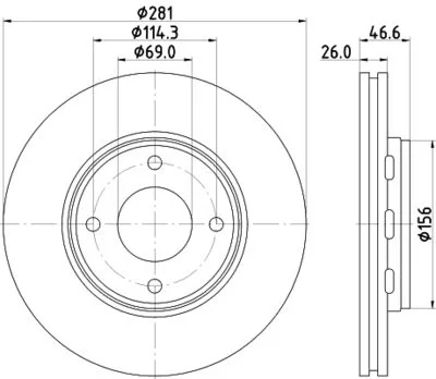 Colt Czc,Colt VI / Forfour Ön Disk 281mm Havalı