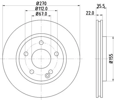 Mercedes Vaneo (414) Ön Fren Disk 02-05 270mm