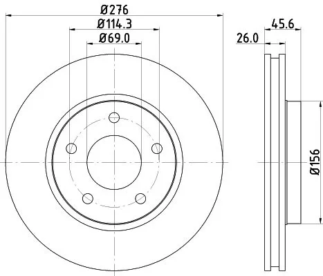Mitsubish Lancer Fren Diski Ön Havalı 06--276mm