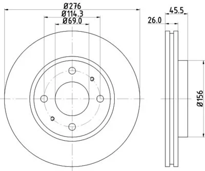 Mitsubishi Lancer Fren Diski Ön Havalı 96-08 276mm