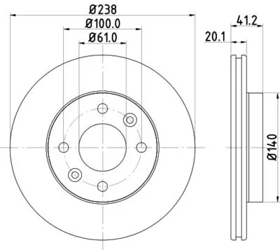 Renault Clio Ön Fren Diski Havalı 238mm 1.5 dc