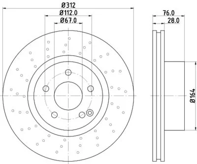 S-Seri W220 Ön Disk Delikli 1998-2005 312mm Havalı