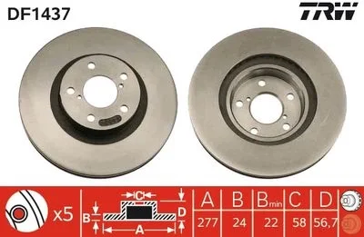 TRW subaru forester ön fren diski havalı 97/08 277mm