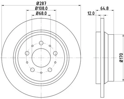 Volvo s60 s80 Fren Diski Arka 15ınç düz 288mm