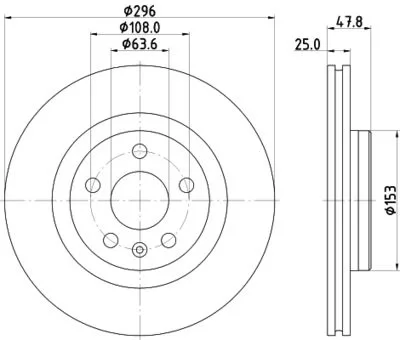 Volvo Xc40 16 jant Ön Fren Diski 2017- 296mm