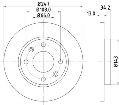 Bosch fren diski ön düz peugeot 206 (2a/c) 98-06