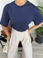 Kadın Basic Tshirt Lacivert
