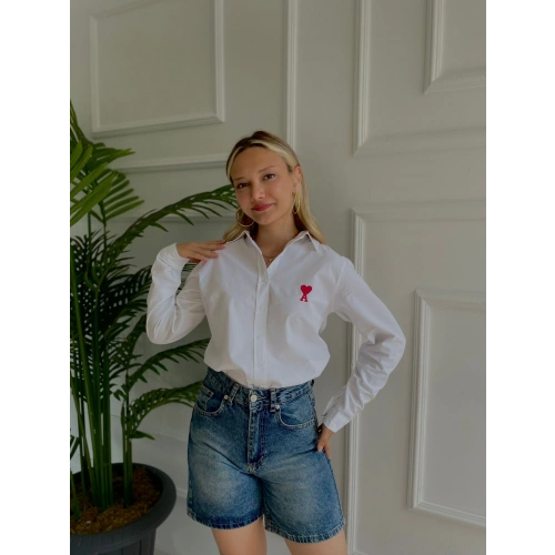 Kadın  Nakışlı Gömlek Beyaz