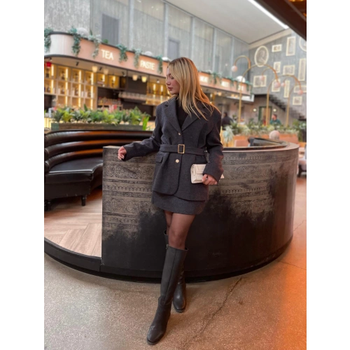 Kadın Etek Ceket Takım Antrasit