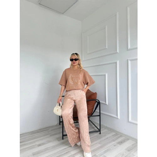 Kadın Kraşlı Pantolon Bej