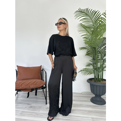 Kadın Kraşlı Pantolon Siyah