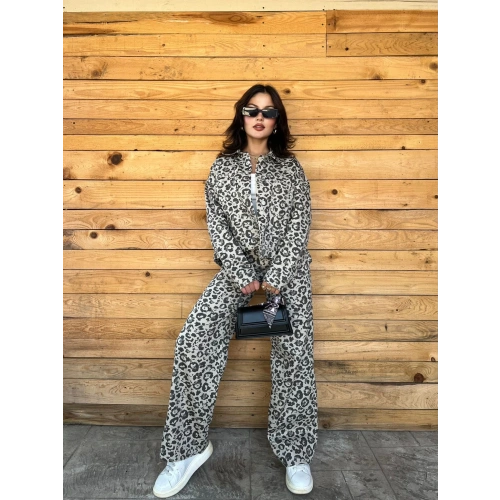 Kadın Leopar Desen Ceket