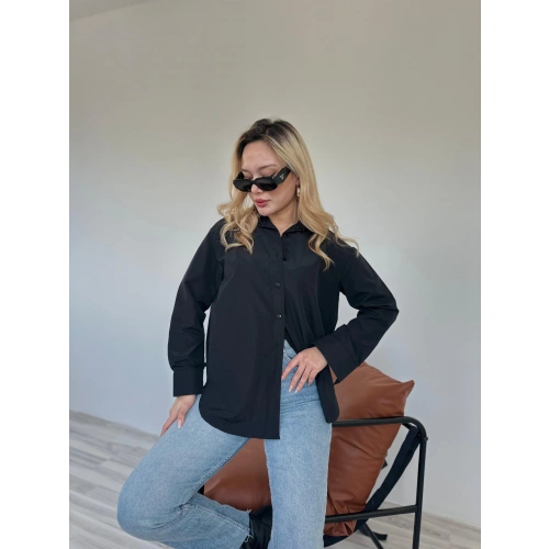 Kadın Oversize Gömlek Siyah
