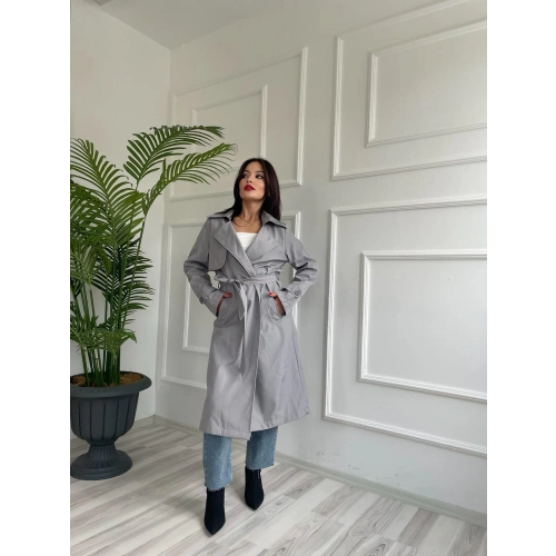 Kadın Trençkot Gri