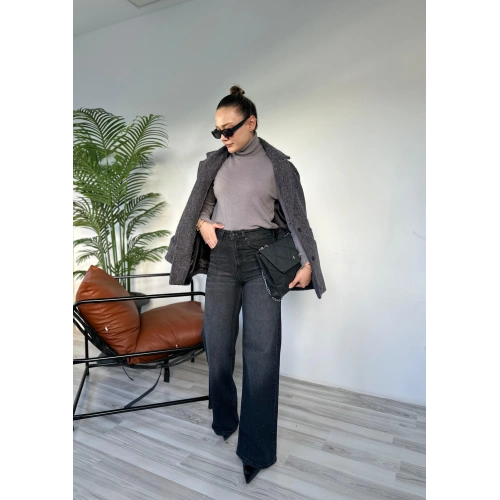 Kadın Wide Leg Jean Antrasit