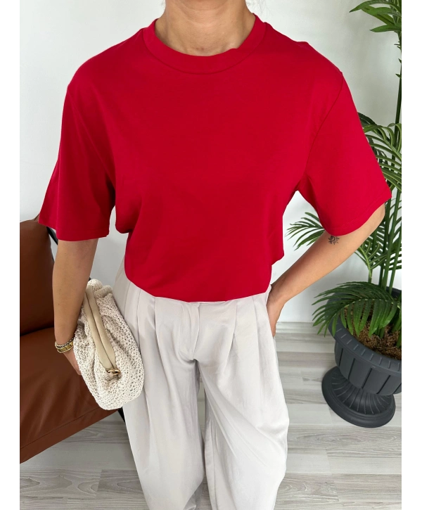 Kadın Basic Tshirt Kırmızı