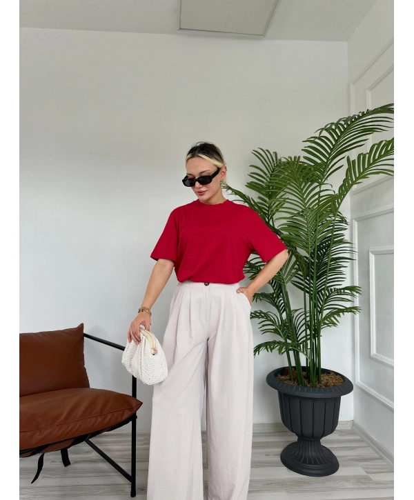 Kadın Basic Tshirt Kırmızı