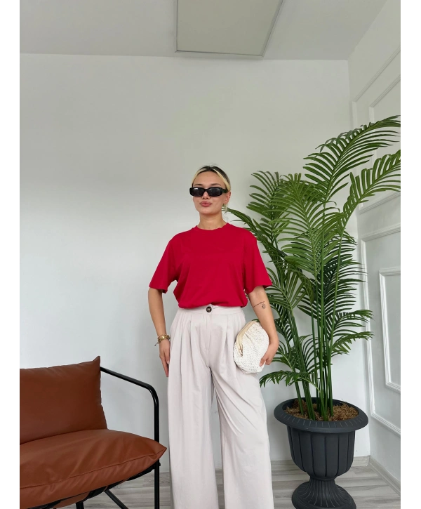 Kadın Basic Tshirt Kırmızı