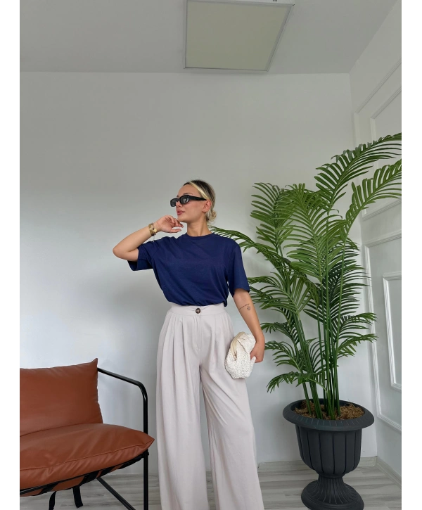Kadın Basic Tshirt Lacivert