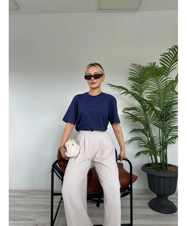 Kadın Basic Tshirt Lacivert