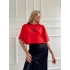 Kadın Oversize Crop Tişört Kırmızı