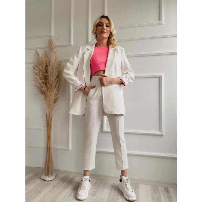 Kadın İçi Desenli Blazer Ceket