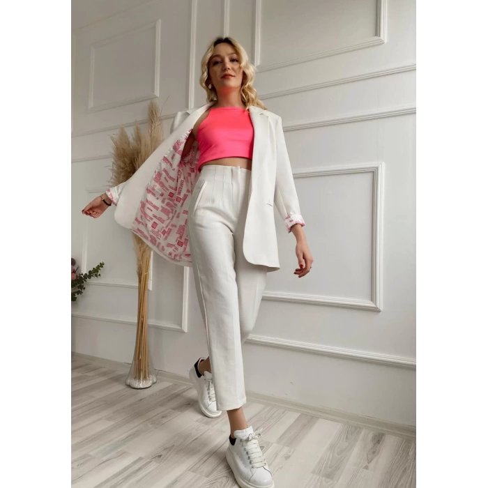 Kadın İçi Desenli Blazer Ceket