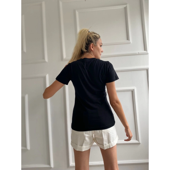 Kadın Basic Tişört San Diego Baskılı Siyah