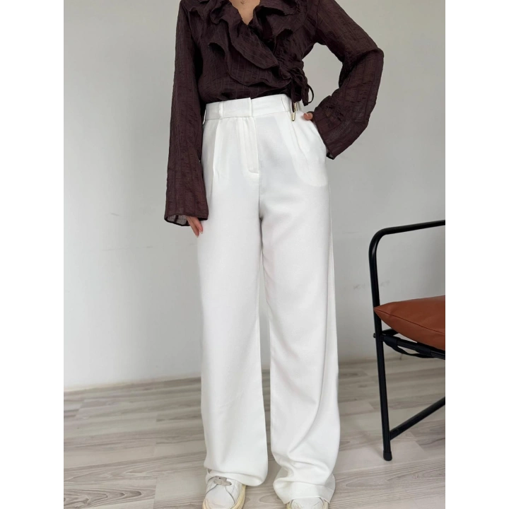 Kadın Pantolon Ekru Rengi