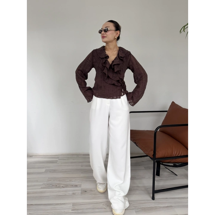 Kadın Pantolon Ekru Rengi