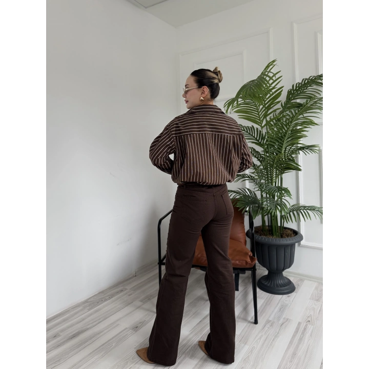 Kadın Kot Pantolon Kahve Rengi