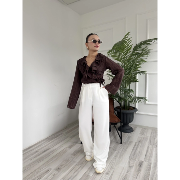 Kadın Pantolon Ekru Rengi