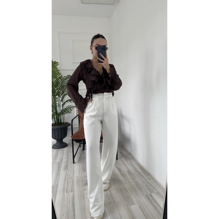 Kadın Pantolon Ekru Rengi