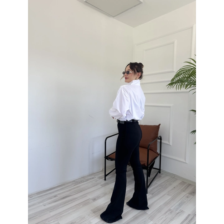 Kadın Çelik İspanyol Paça Tayt Siyah