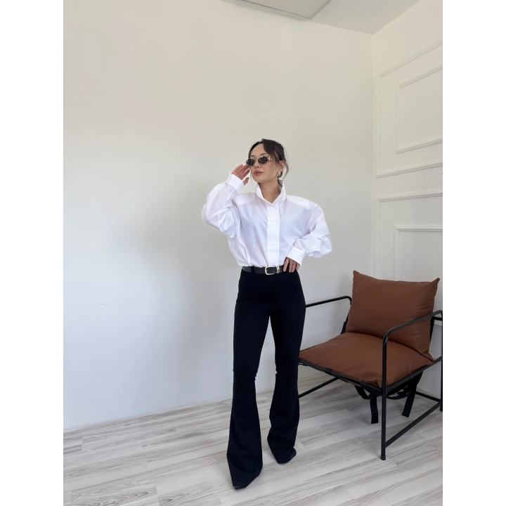 Kadın Çelik İspanyol Paça Tayt Siyah